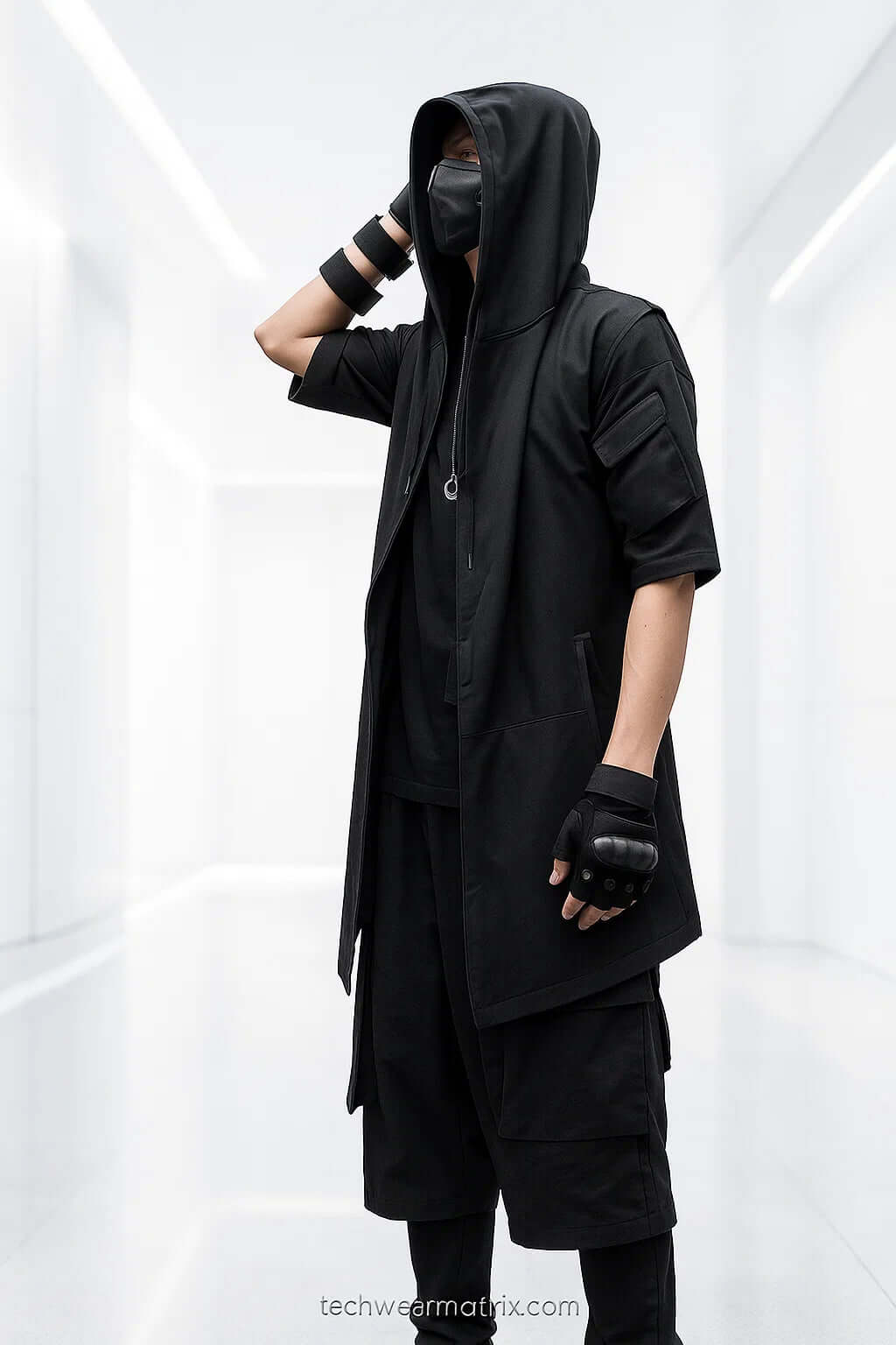 Nova-V Sleeveless Hooded Techwear Jacket