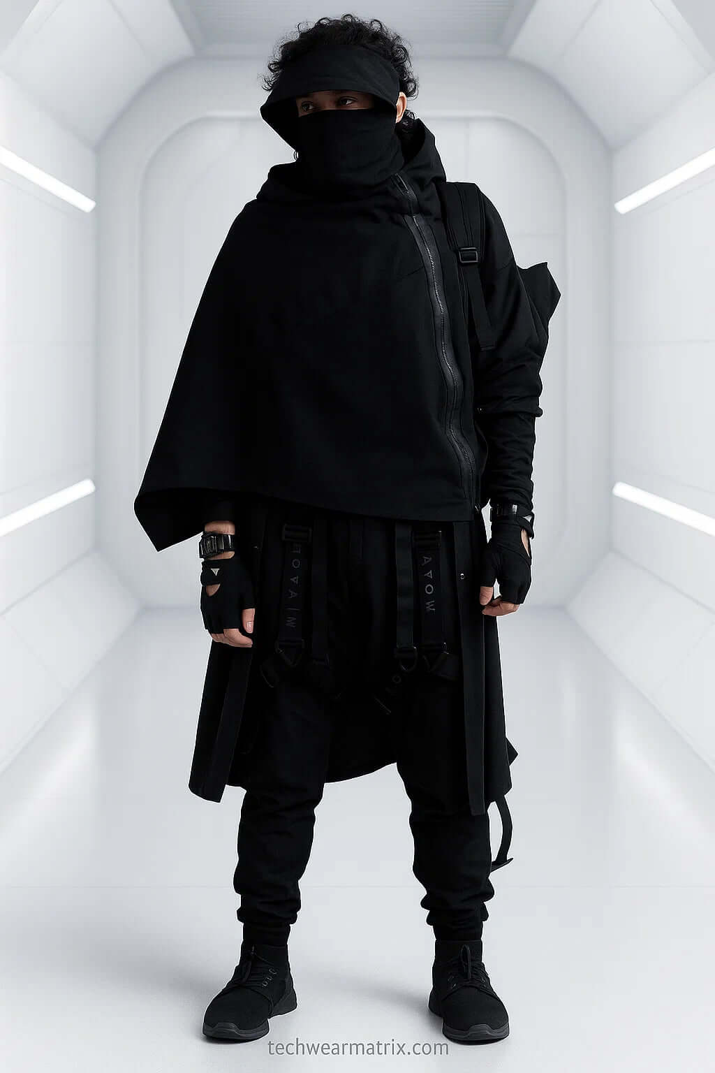 Obsidian-9 Cyberpunk Techwear Cloak