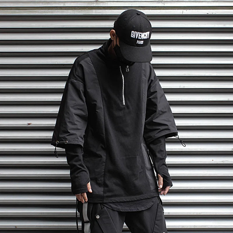 Street Turtleneck Techwear Hoodie