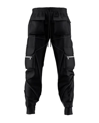 Techwear Combat Reflective Black Cargo Pants