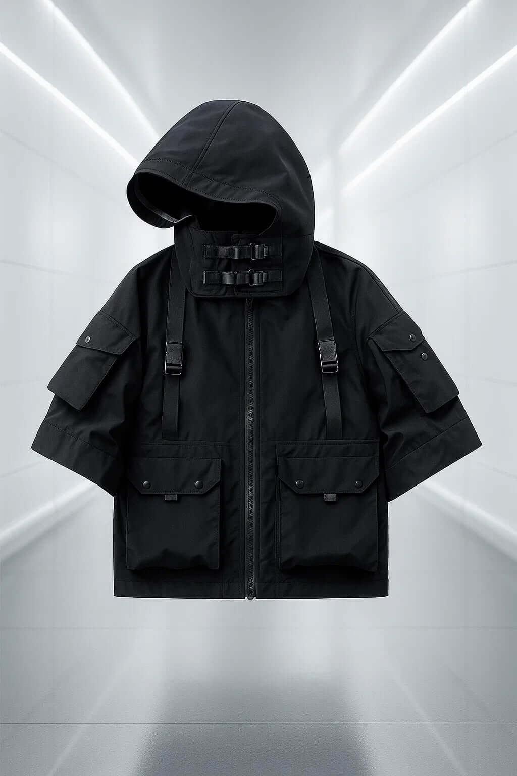 Vector-H Futuristic Short-Sleeve Hooded Jacket