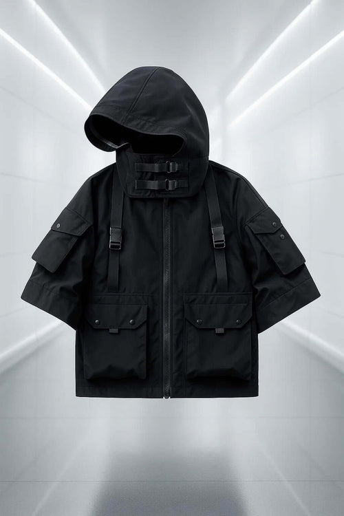 Vector-H Futuristic Short-Sleeve Hooded Jacket