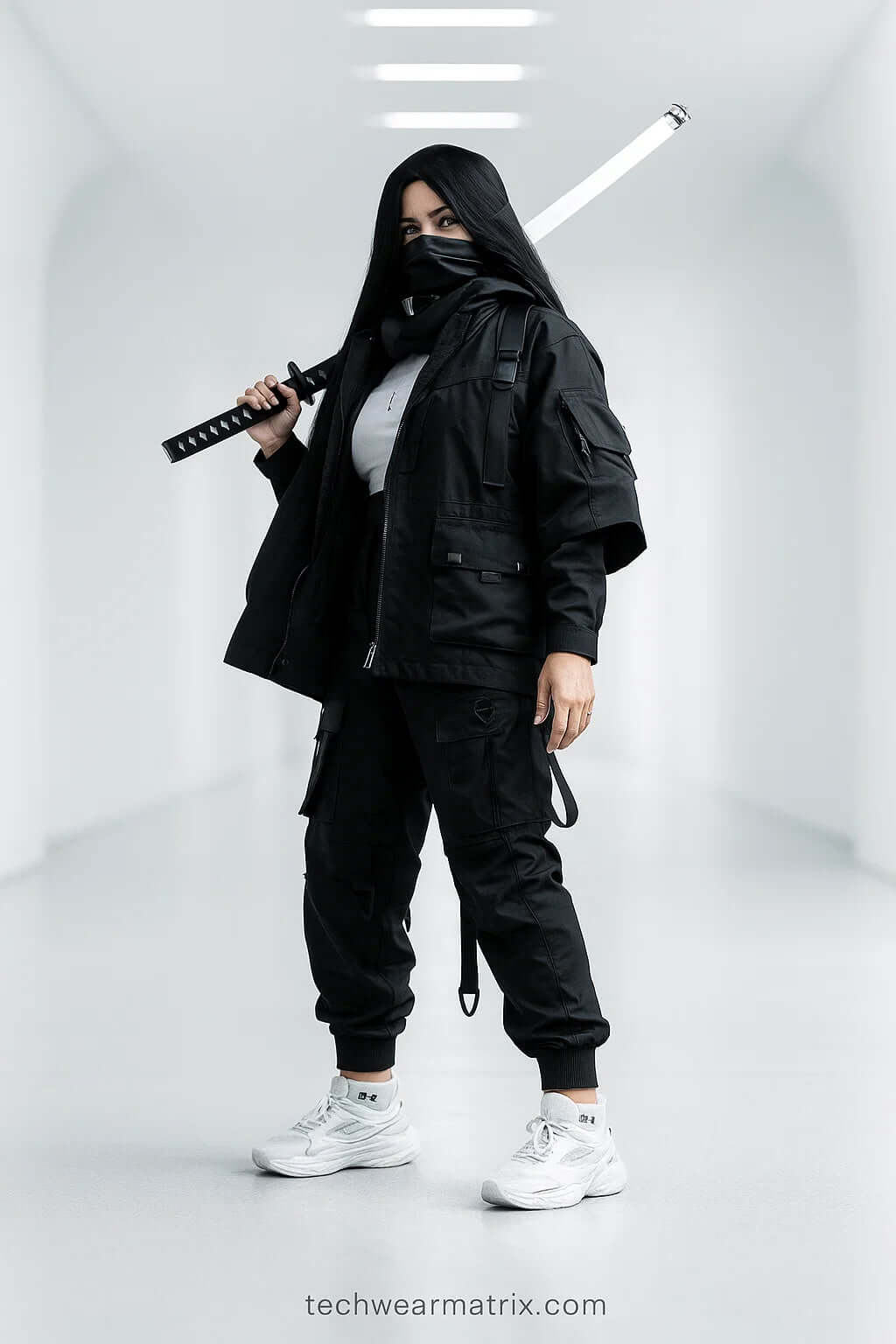 Vector-H Futuristic Short-Sleeve Hooded Jacket