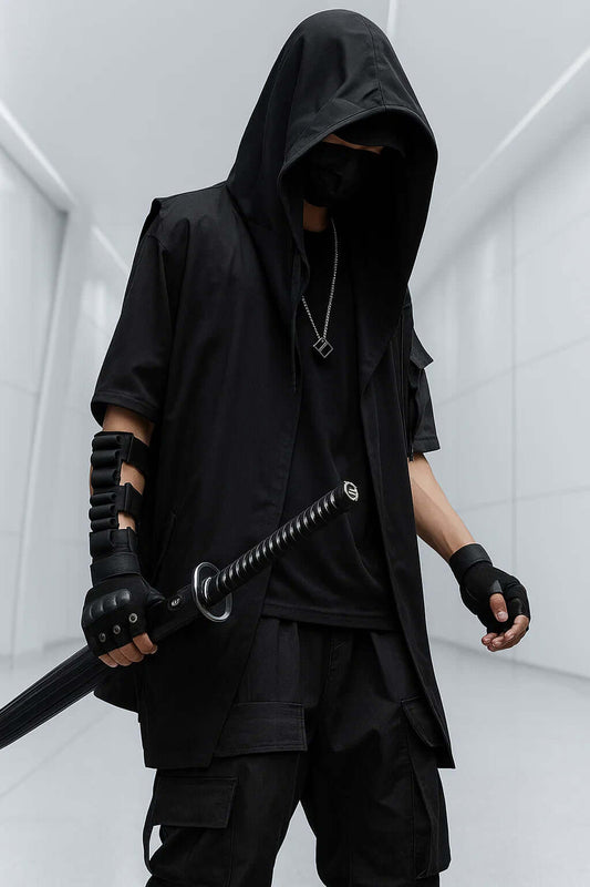 Nova-V Sleeveless Hooded Techwear Jacket