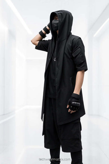 Nova-V Sleeveless Hooded Techwear Jacket