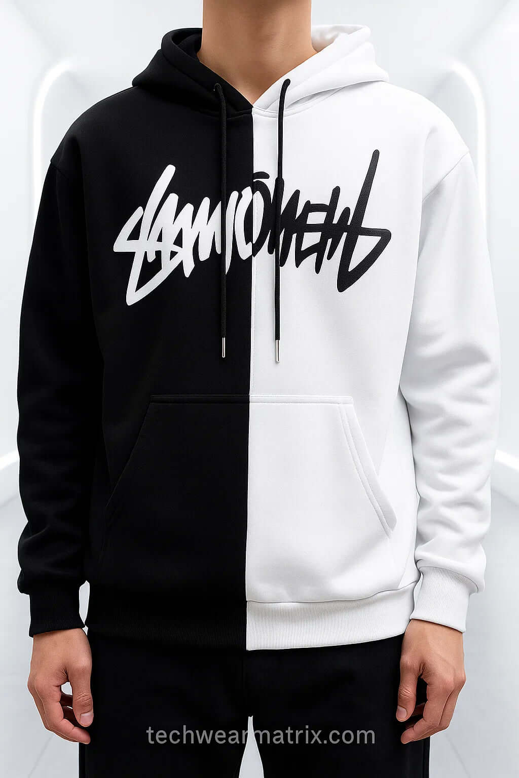 Duality-01 Split Techwear Hoodie