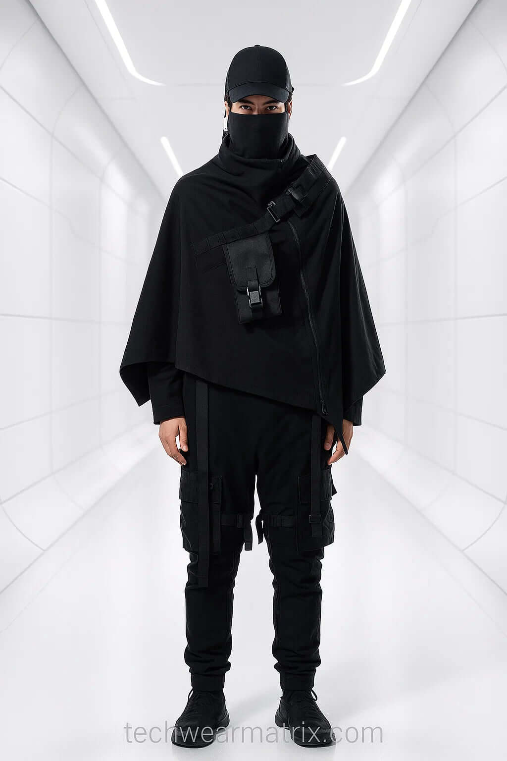 Obsidian-9 Cyberpunk Techwear Cloak
