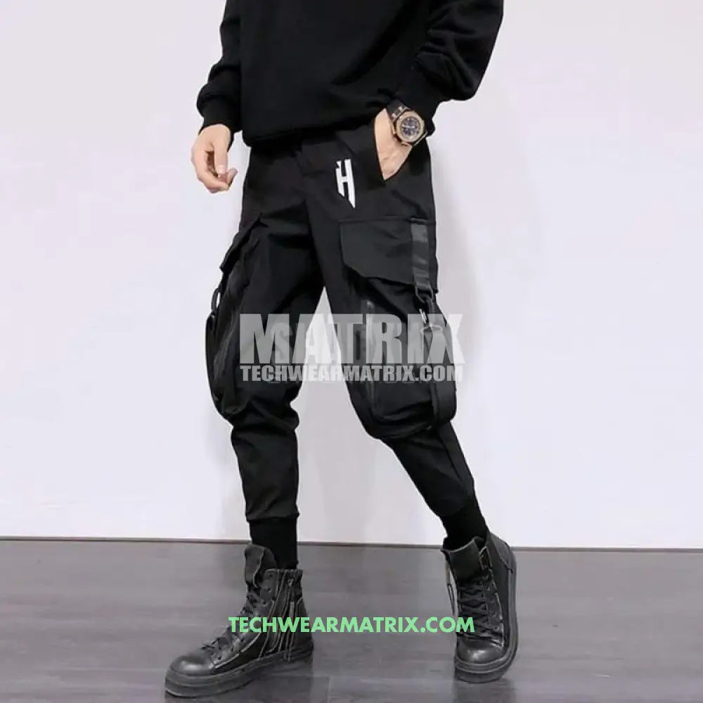 Black Slim Fit Cargo Pants