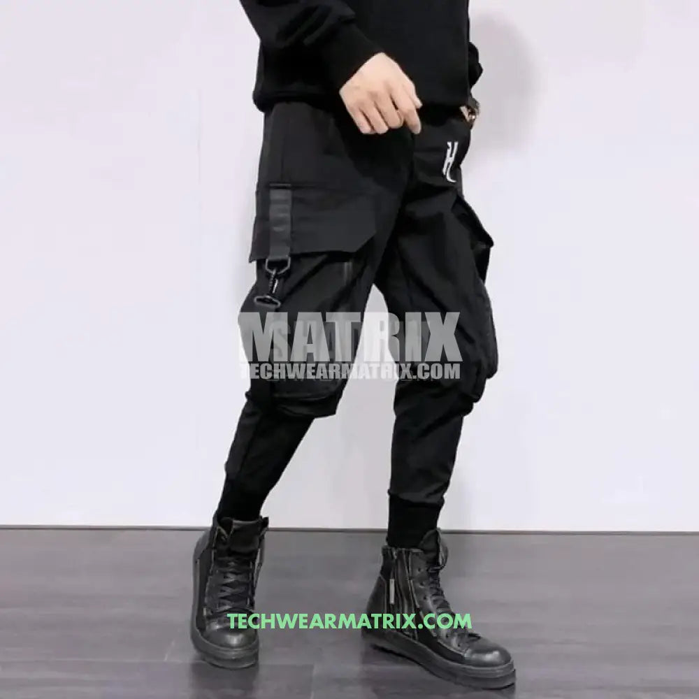 Black Slim Fit Cargo Pants