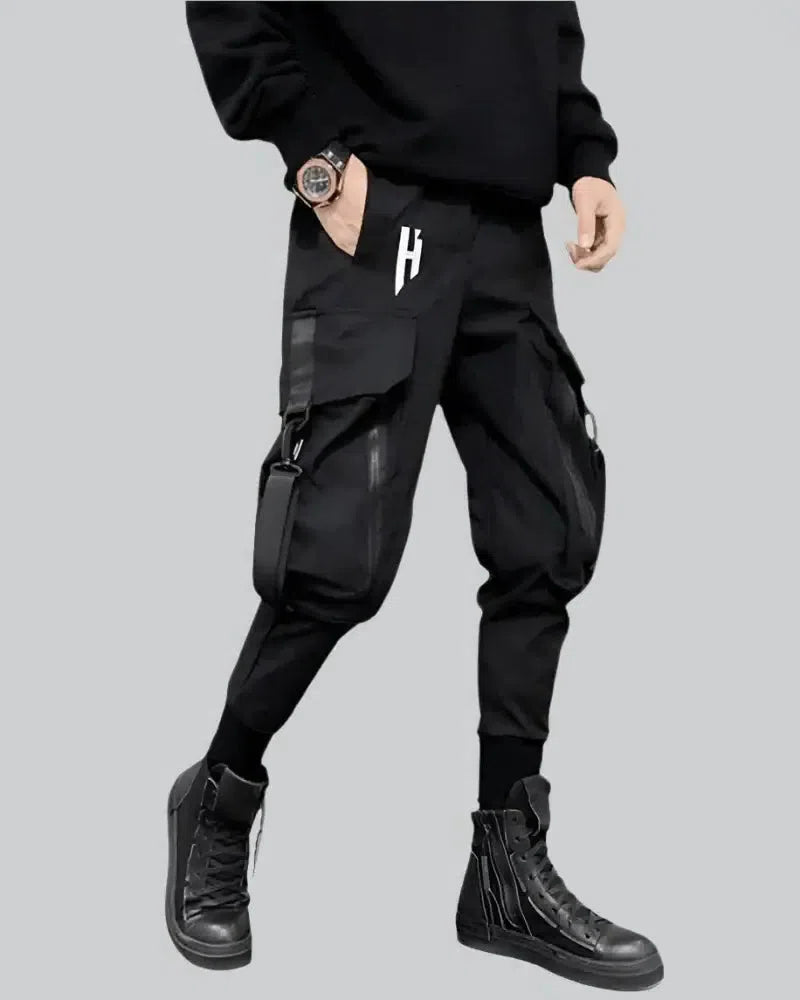 Black Slim Fit Cargo Pants