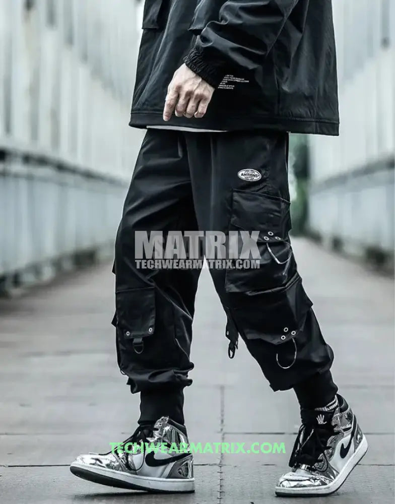 Black Techwear Cargo Pants