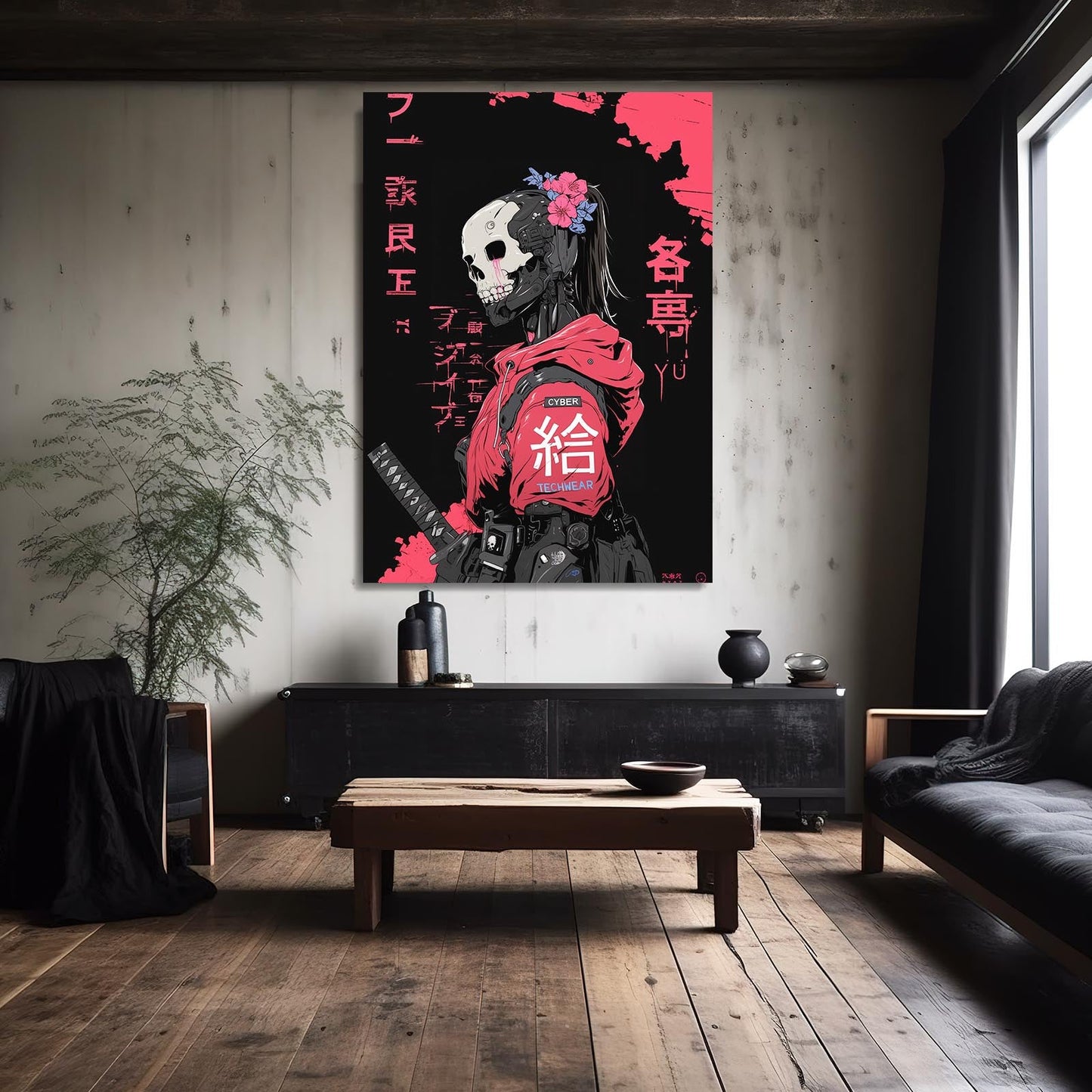 Sakura Skull Cyberpunk Art | CYBER TECHWEAR®