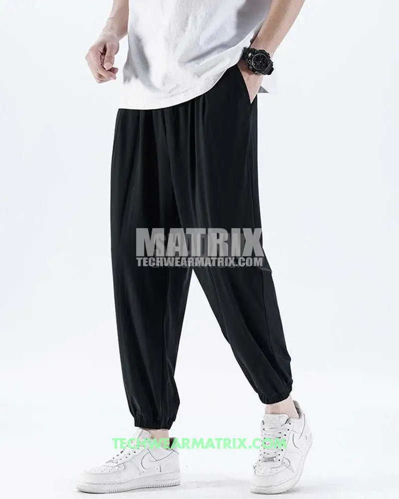 Ice Silk Pants,Summer Pants, jogger pants,techwear pants,mens streetwear outfits