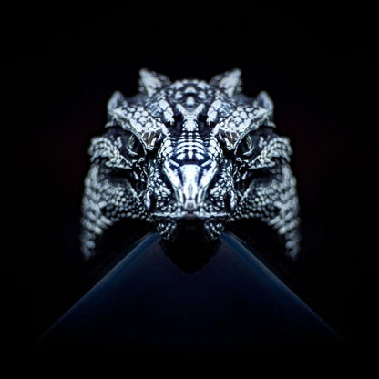 Silver Dragon Head Ring