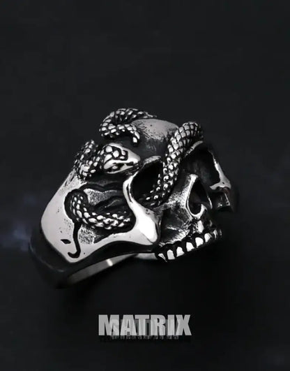 Skull Snake Ring