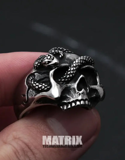 Skull Snake Ring