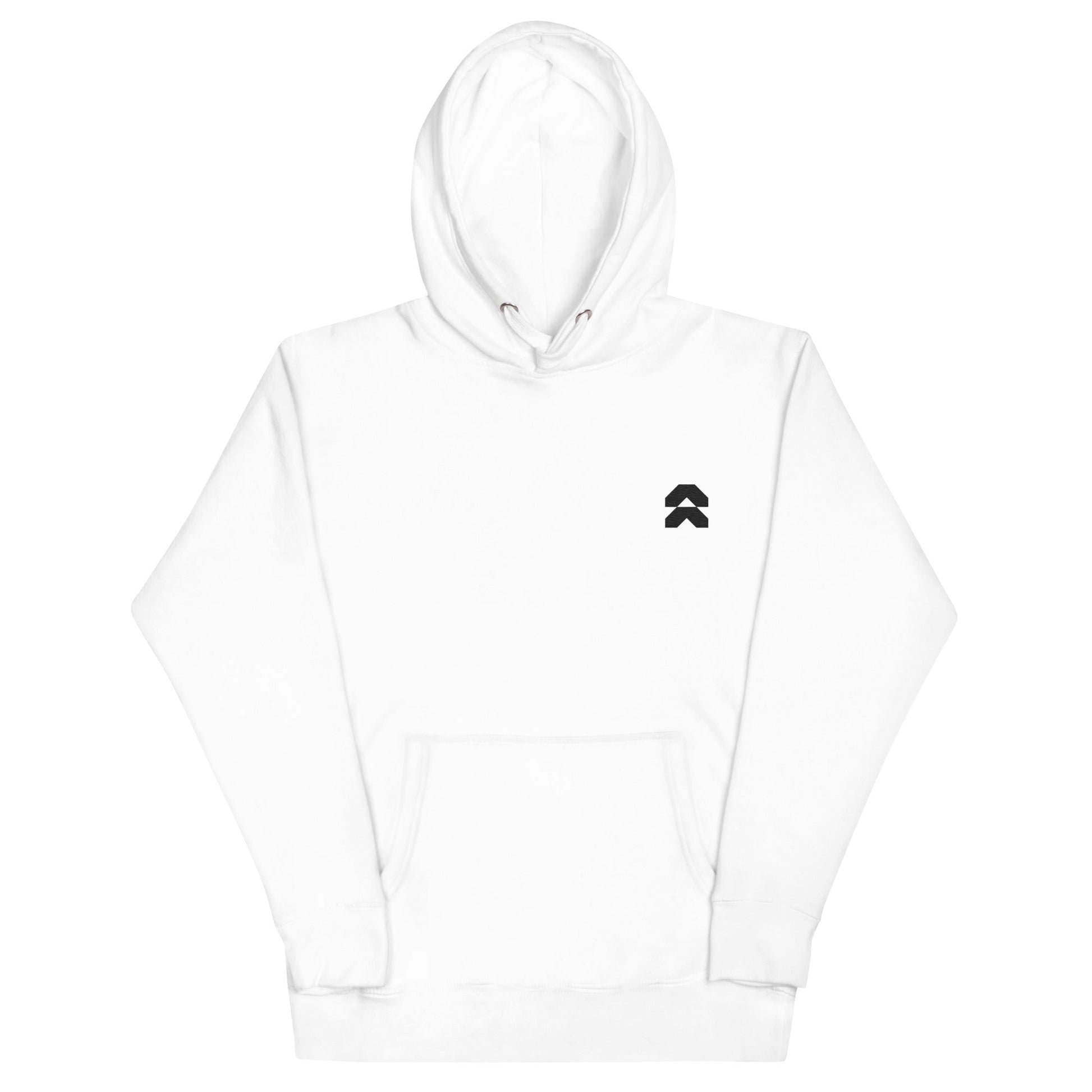 Sleek White Embroidered Hoodie