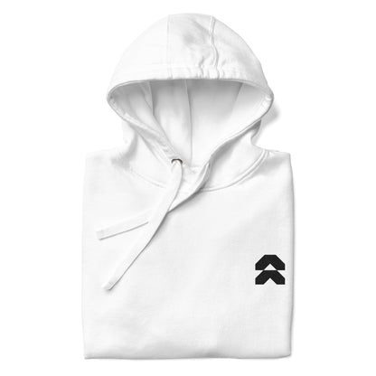 Sleek White Embroidered Hoodie