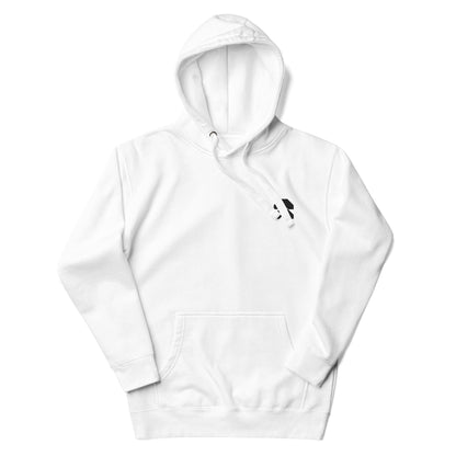 Sleek White Embroidered Hoodie