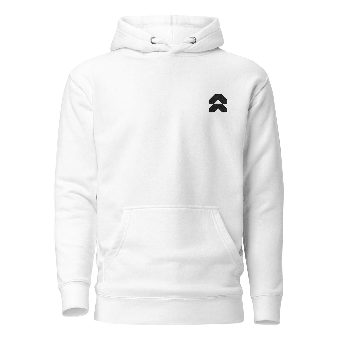 Sleek White Embroidered Hoodie