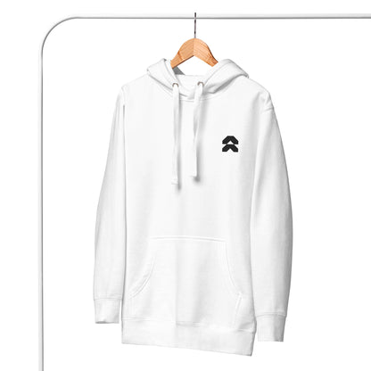 Sleek White Embroidered Hoodie