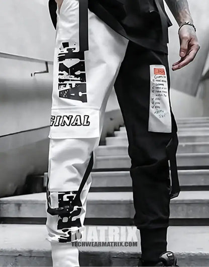 Black and White Cargo Pants