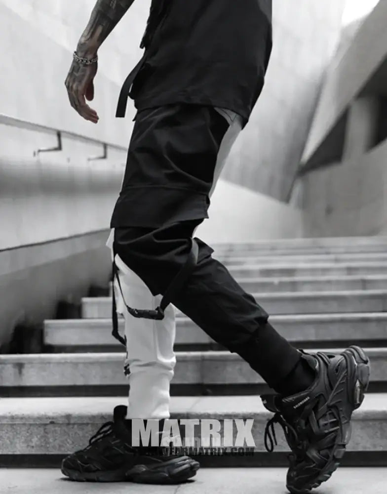 Black and White Cargo Pants