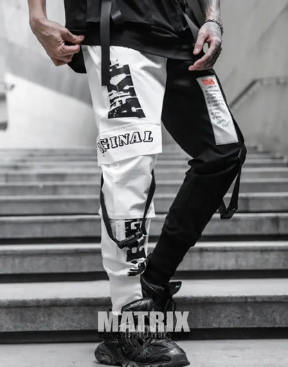 Black and White Cargo Pants