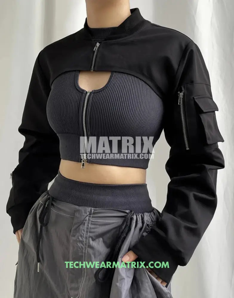 Super Short Crop Top for Edgy and Stylish Fashionistas Techwear shirt