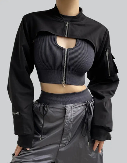 Super Short Crop Top for Edgy and Stylish Fashionistas Techwear shirt