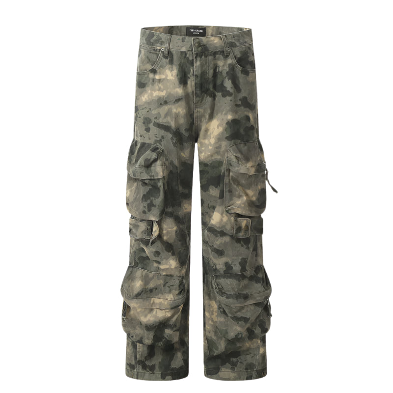 Tie Dyed Camouflage Cyberpunk Pants