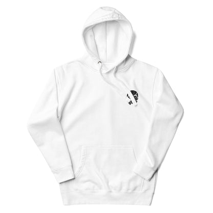 Trendy White Embroidered Hoodie