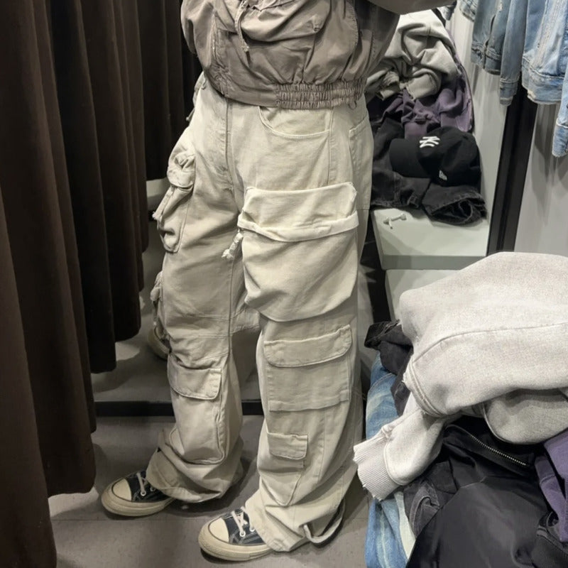 Washed Cargo Cyberpunk Jeans