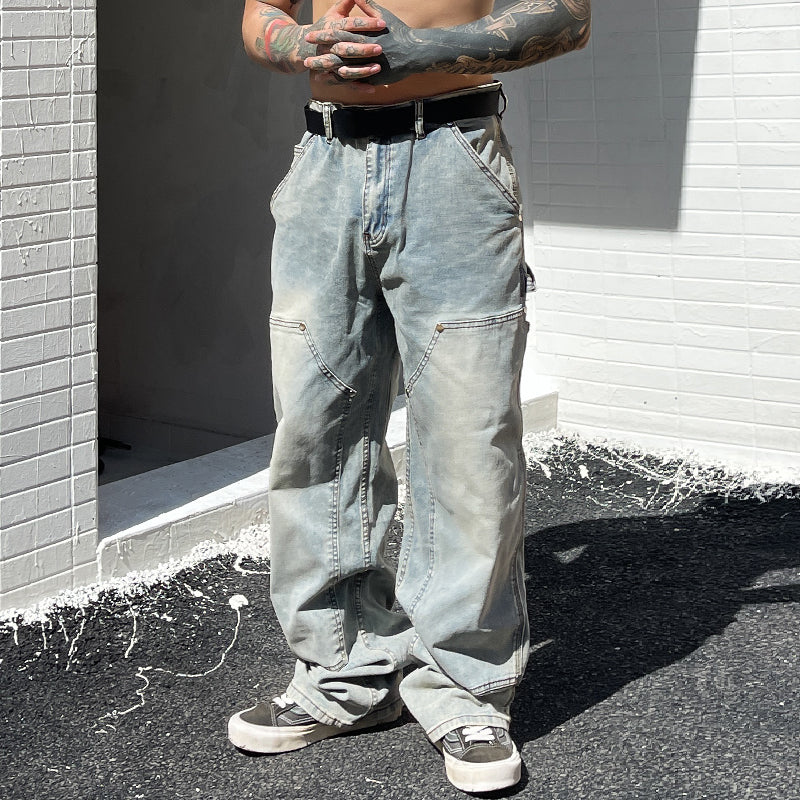 Washed Cyberpunk Denim Pants