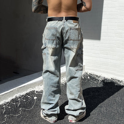 Washed Cyberpunk Denim Pants