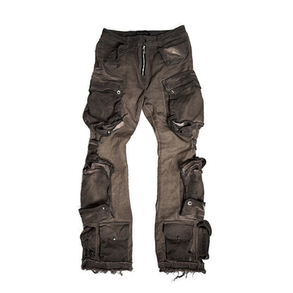 Washing Slim Casual Cyberpunk Pants