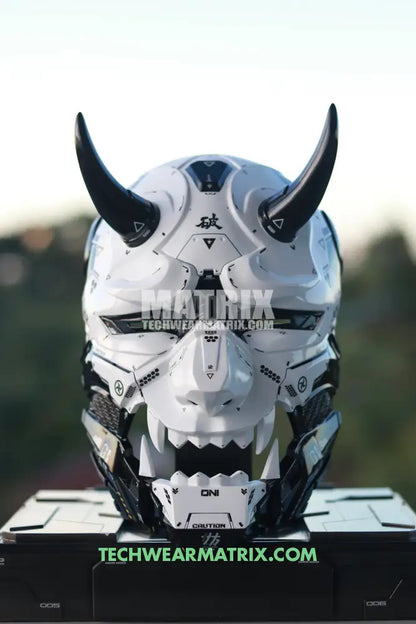 White Cyberpunk Oni mask