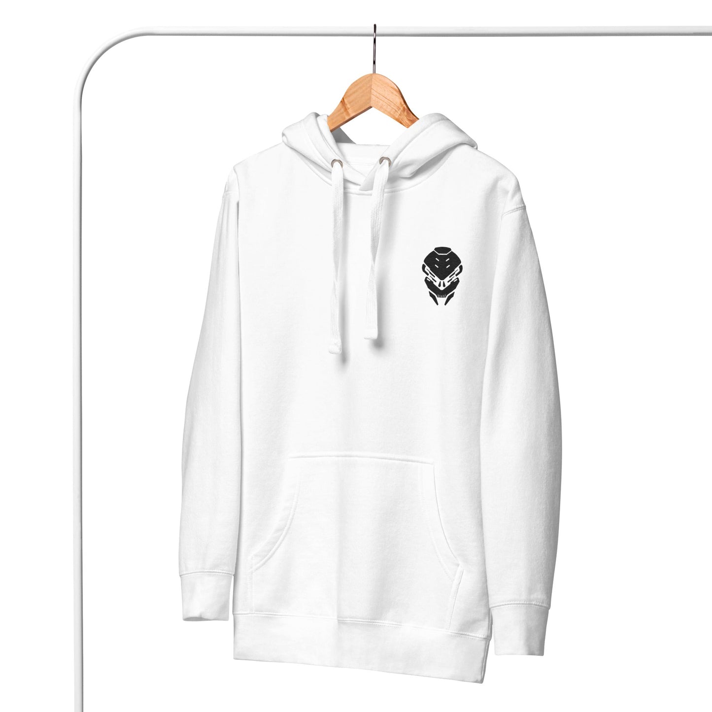 White  Dynamic Embroidered Hoodie