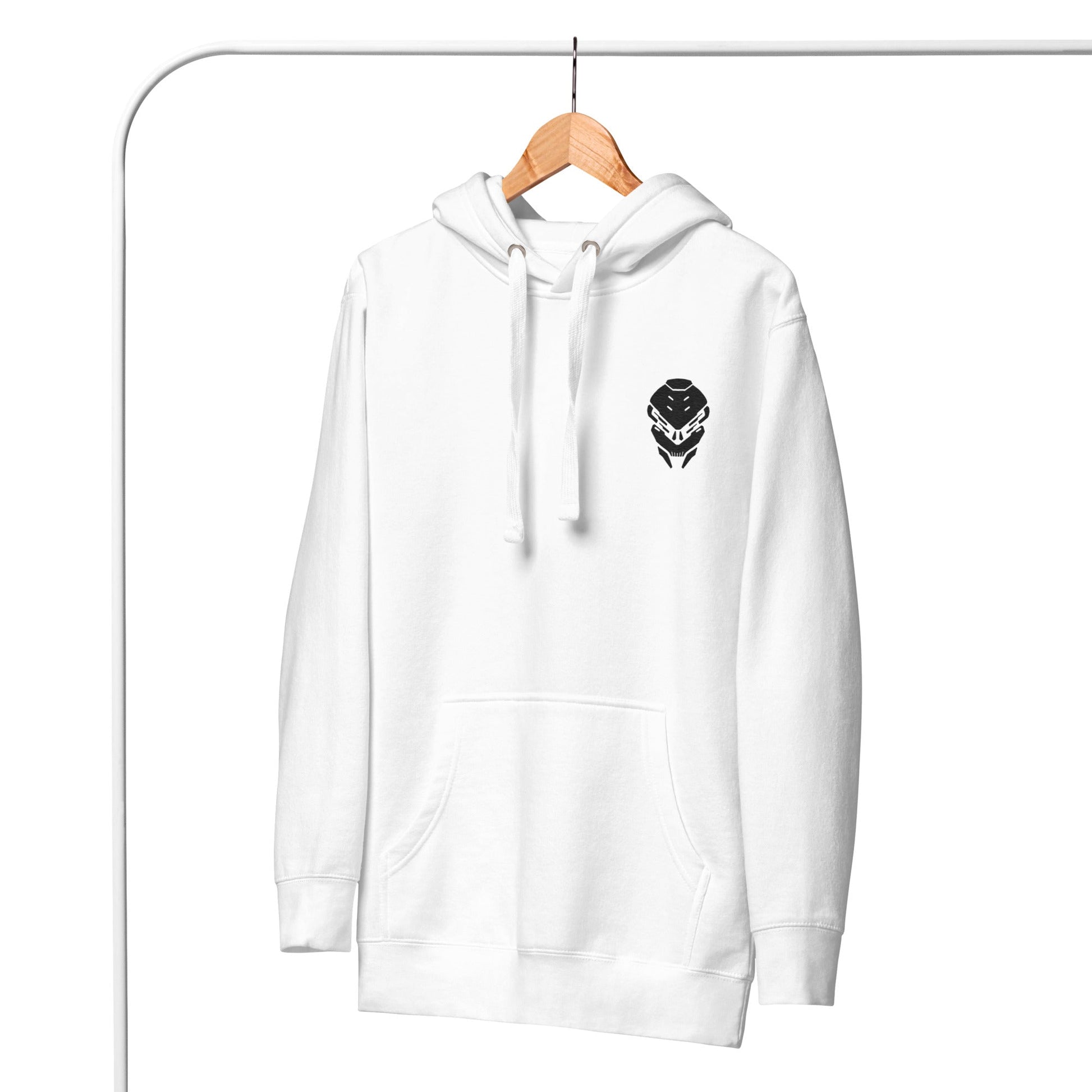 White  Dynamic Embroidered Hoodie