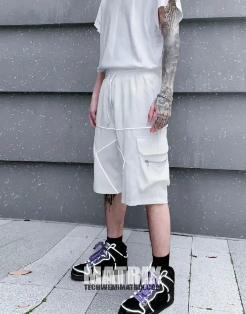 White Reflective Shorts