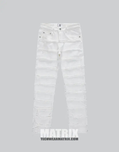 White Stacked Jeans Mens