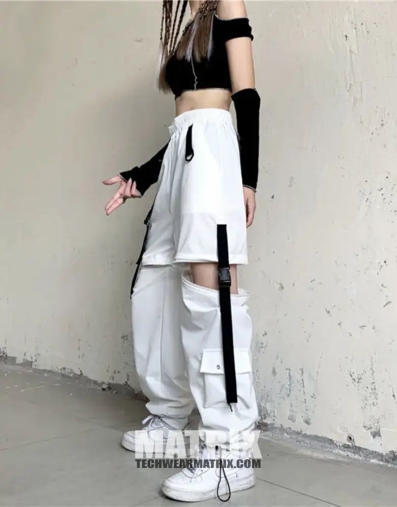 Womens White Cargo Pants