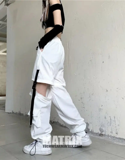 Womens White Cargo Pants