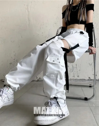 Womens White Cargo Pants