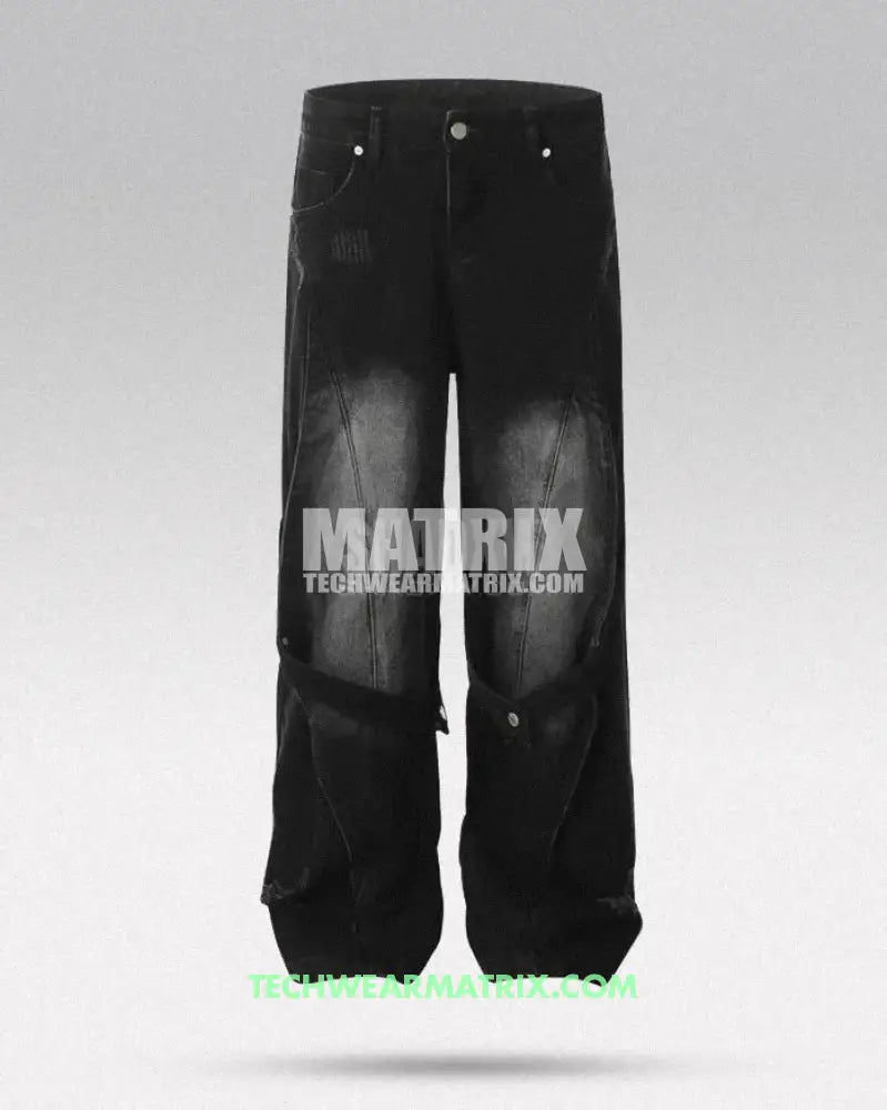 Y2K Black Baggy Jeans Men