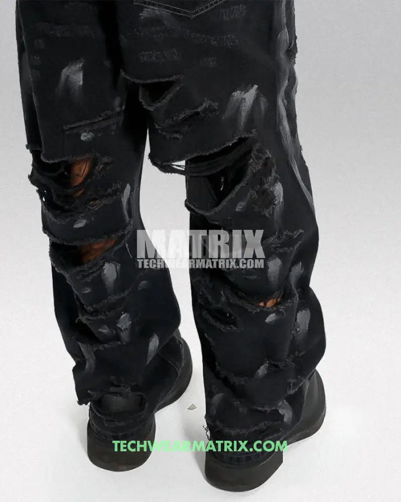 Y2K Black Cuffed Jeans