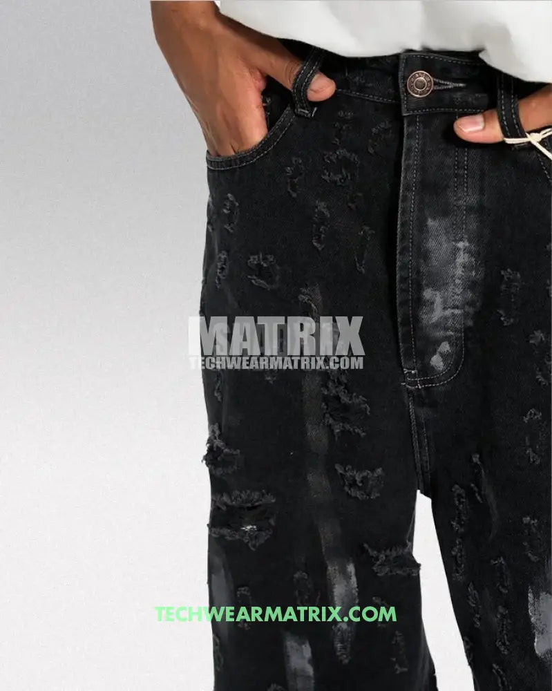 Y2K Black Cuffed Jeans