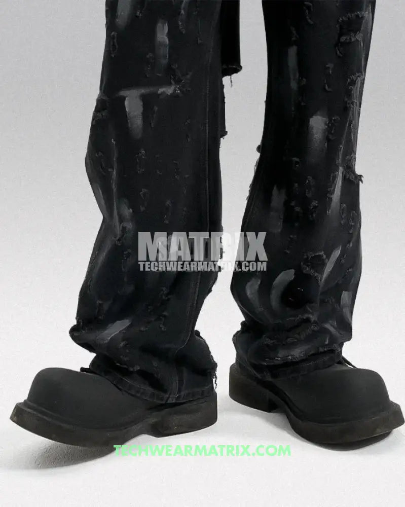 Y2K Black Cuffed Jeans