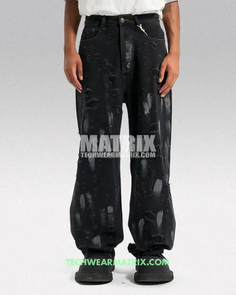 Y2K Black Cuffed Jeans