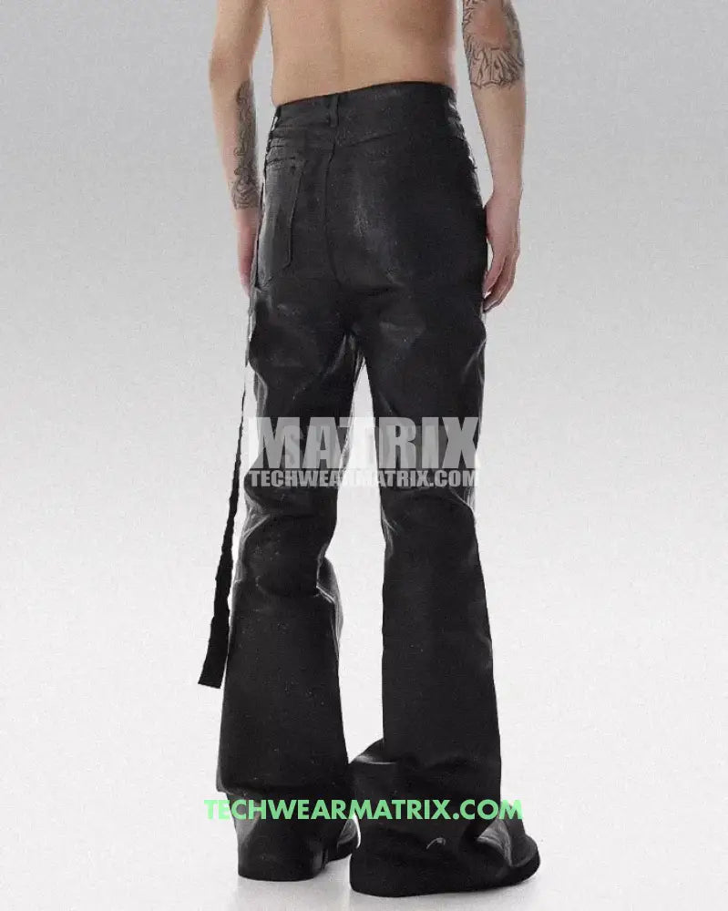 Y2K Black Wax Coated Jeans